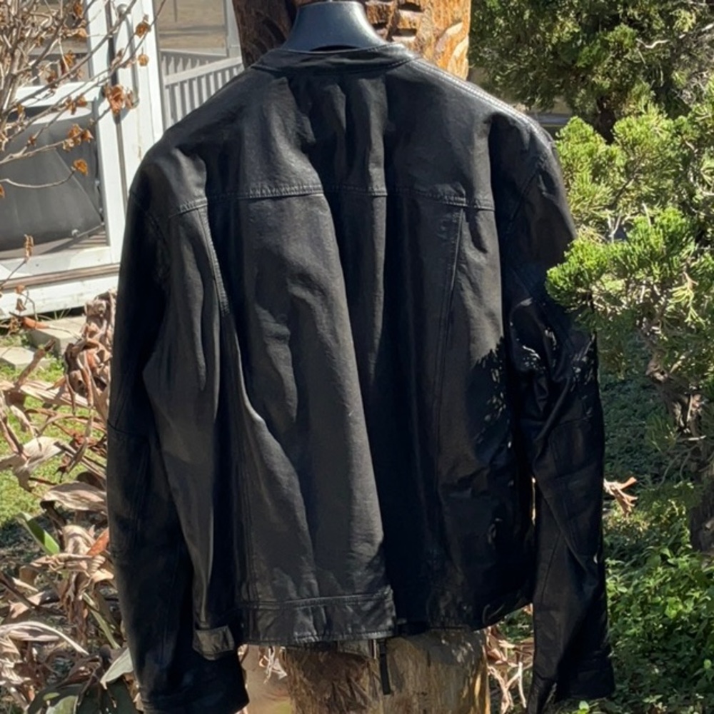 John Varvatos Black Leather Jacket - Picture 3 of 3